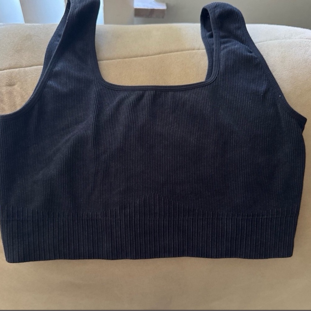 JoyLab Black Ribbed Tank Top and leggings set